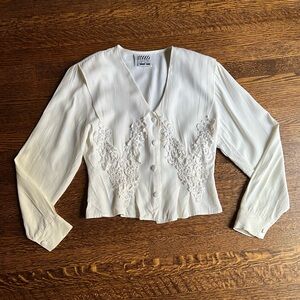 Lace Collar Blouse, Romantic Vintage Cottagecore Style Top